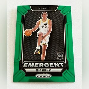 Prizm Cody Williams Utah Jazz RC Rookie Card Emergent Variation Card 12